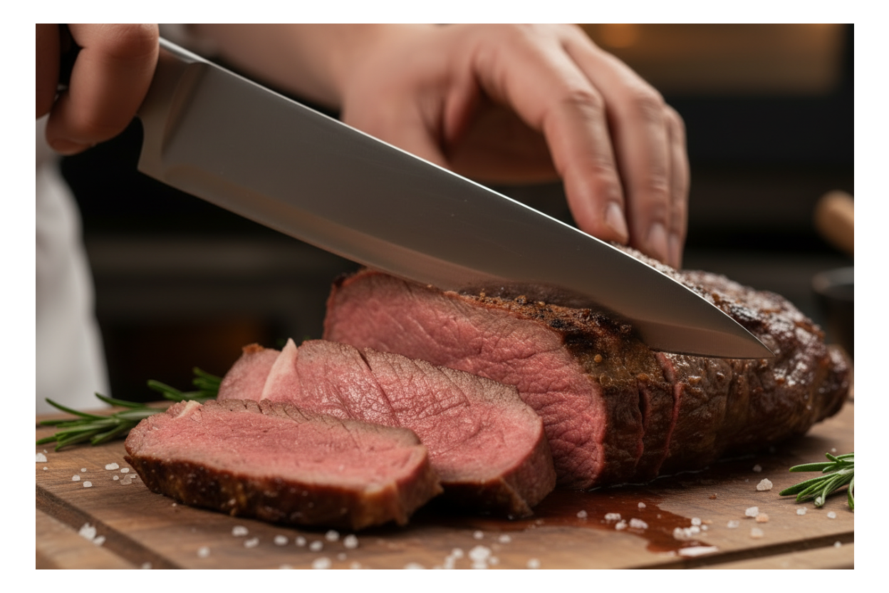 Gros plan viande coupée sur planche en bois